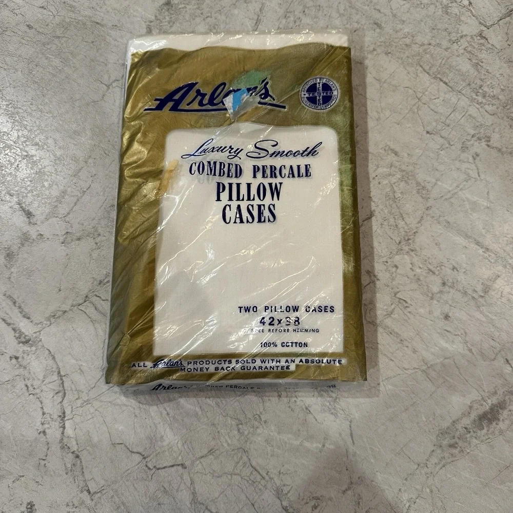 Vintage Arlan's Luxury Smooth Combed Pillowcases Set‎ Of 2 Unopened Package